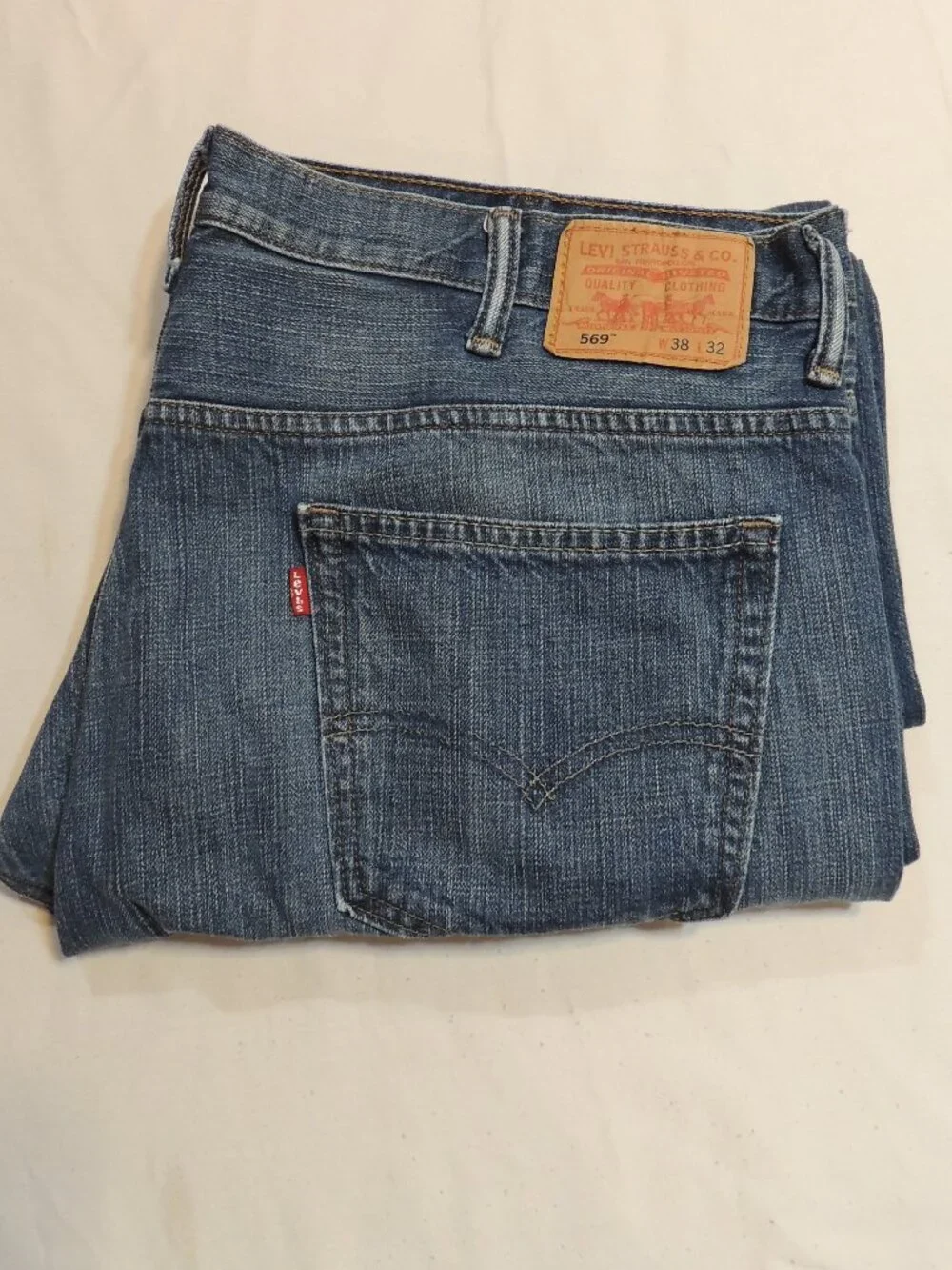 Levi 569 Jeans 1990S Men 38x32 Pockets Outdoors Work Comfort Denim Blue Jeans